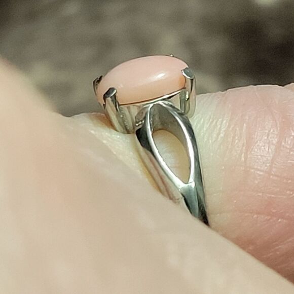 Oregon Peach Opal Solitare Ring Size 6 - Picture 11 of 13